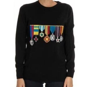 Stella Jean black wool sweater with medals IT 42